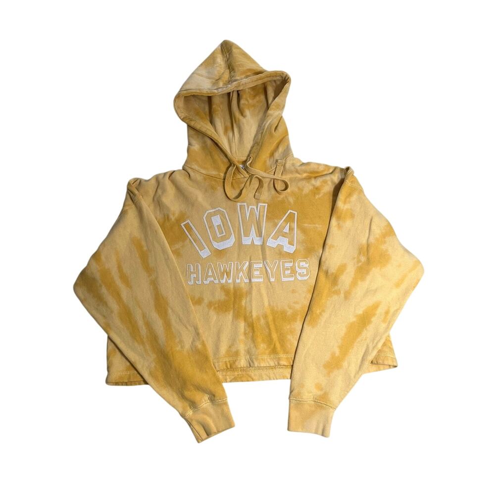 Tailgate Iowa Hawkeyes Cropped Tie-Dye Hoodie Women's XS